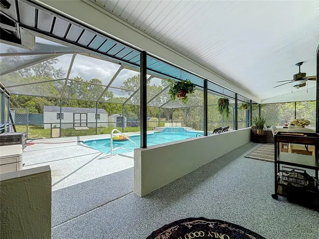Large covered, enclosed patio for entertaining.