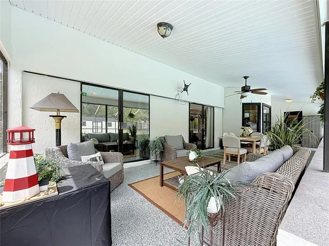 Large covered, enclosed patio for entertaining.