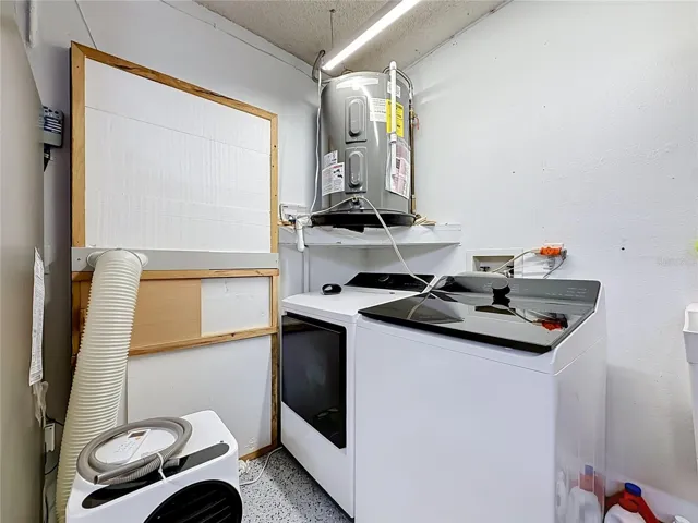 Electric water heater is a 2025, washer N dryer 2025.