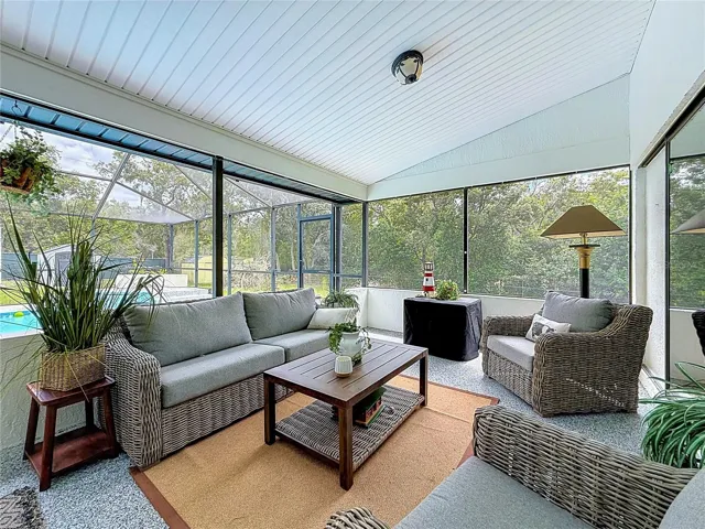 Large covered, enclosed patio for entertaining.