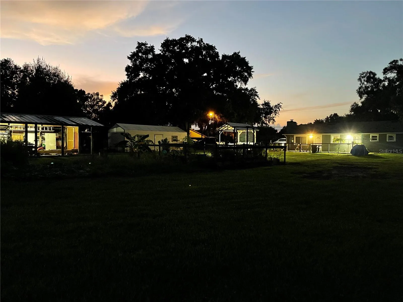 Back yard at night