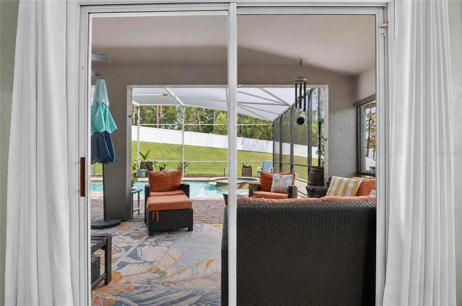 View from primary bedroom sliding door