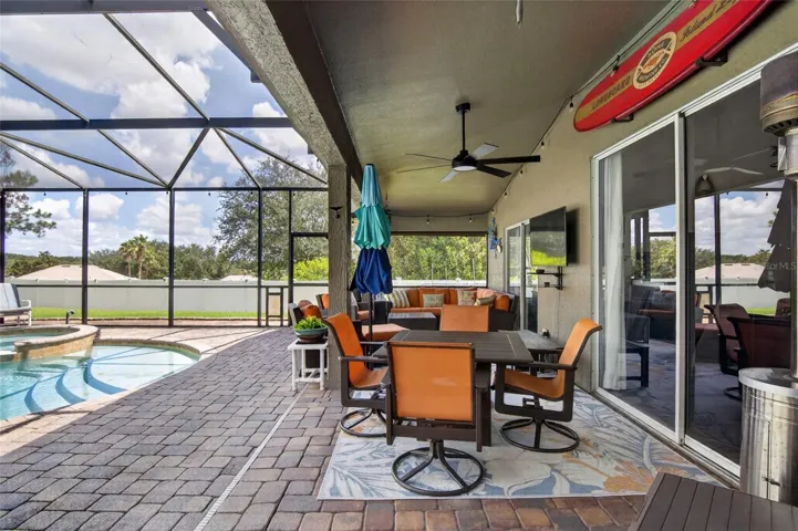 Have your morning coffee and evening dinner under a covered and lighted lanai.