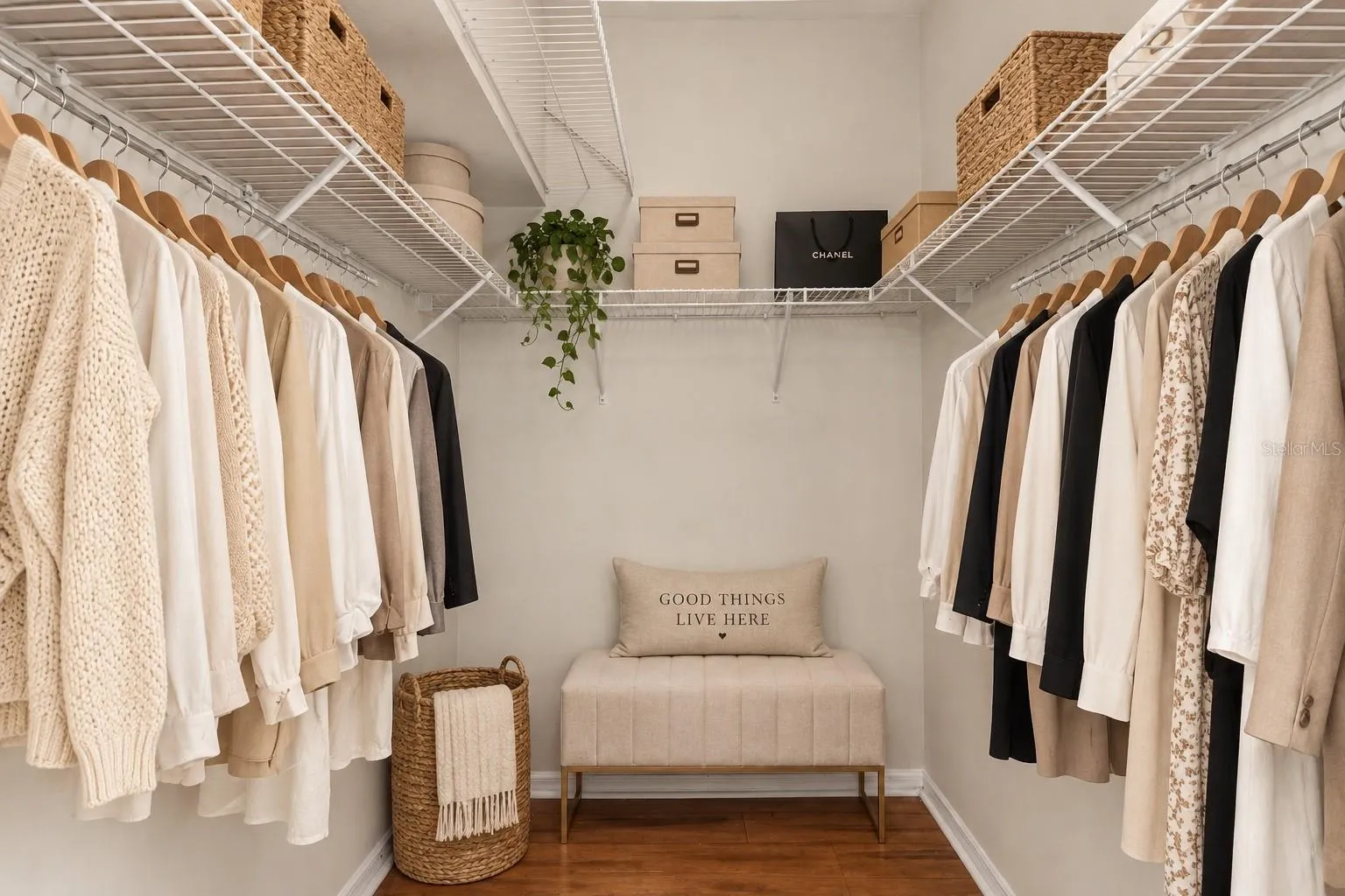 Staged Master Bedroom Closet 1