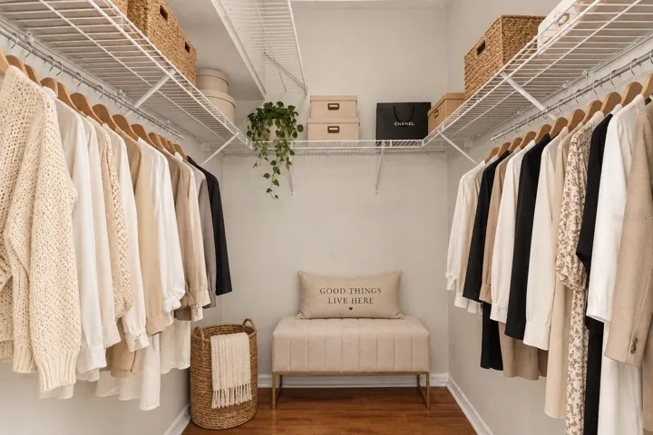 Staged Master Bedroom Closet 1