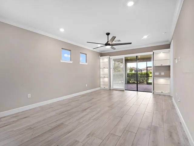 Family/great room leading to sliders and lanai