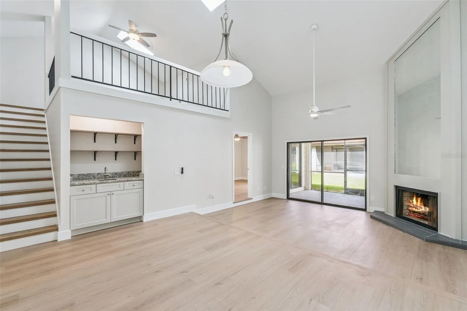 Great room with fireplace.