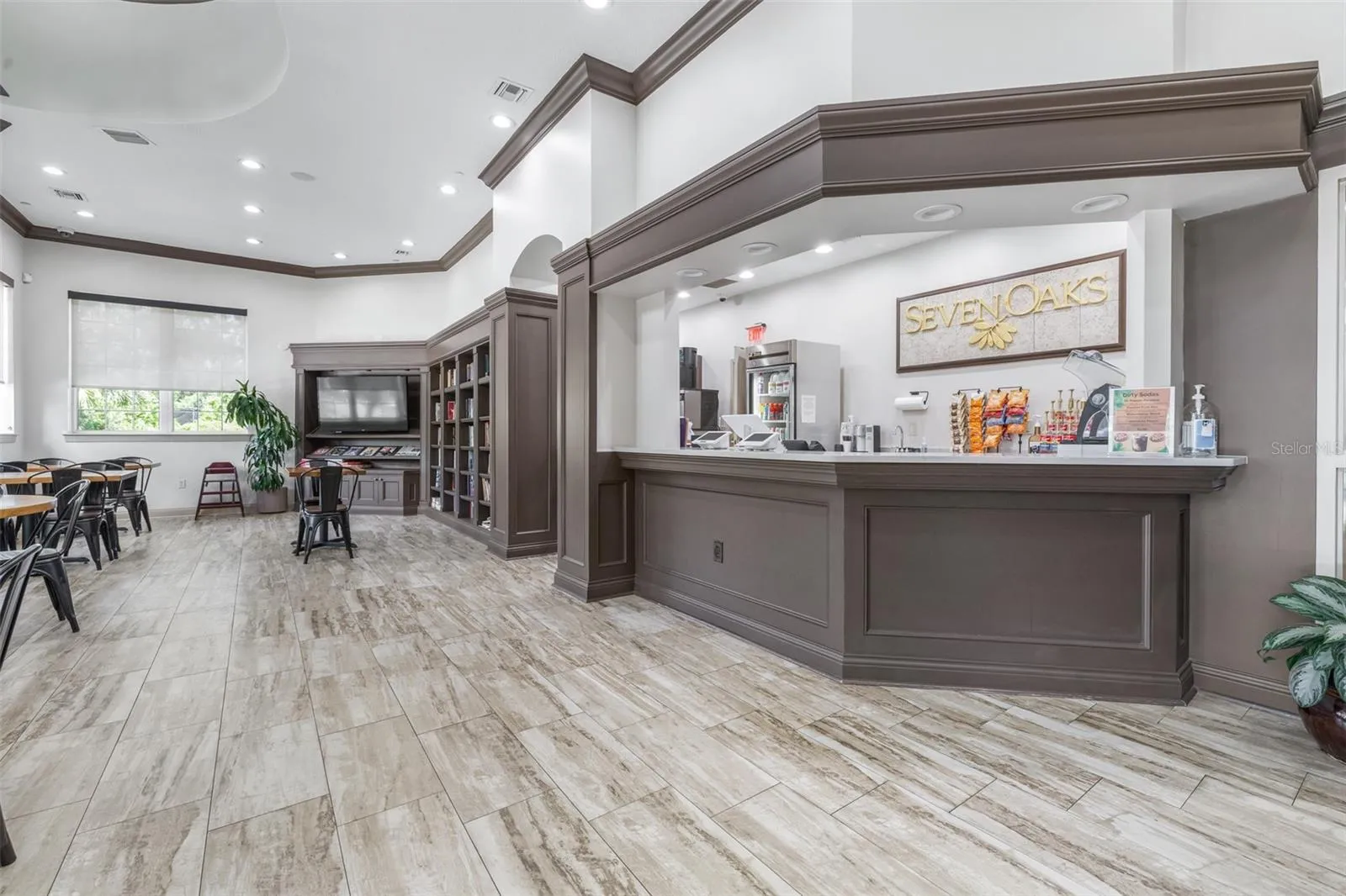 Clubhouse has a cafe and large gathering area
