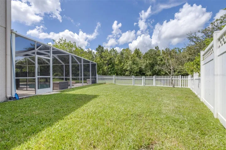 North side of home has large fenced yard