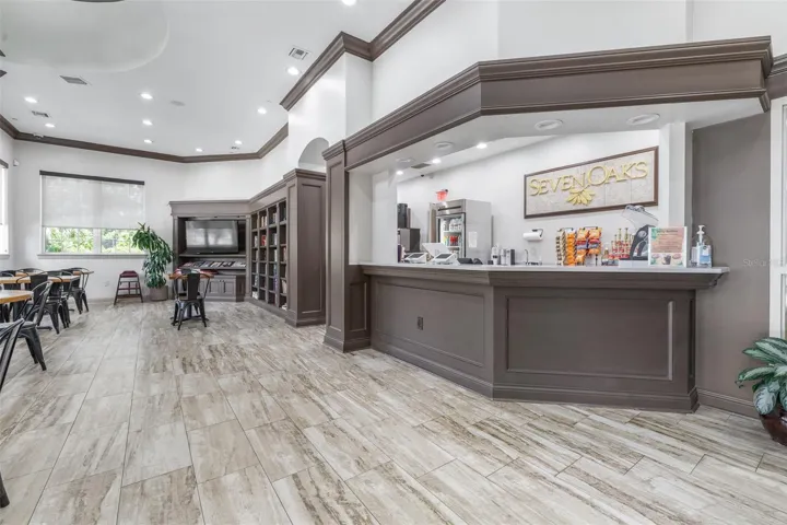 Clubhouse has a cafe and large gathering area
