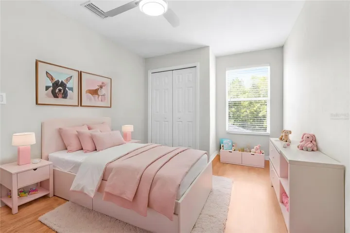 Virtually staged bedroom