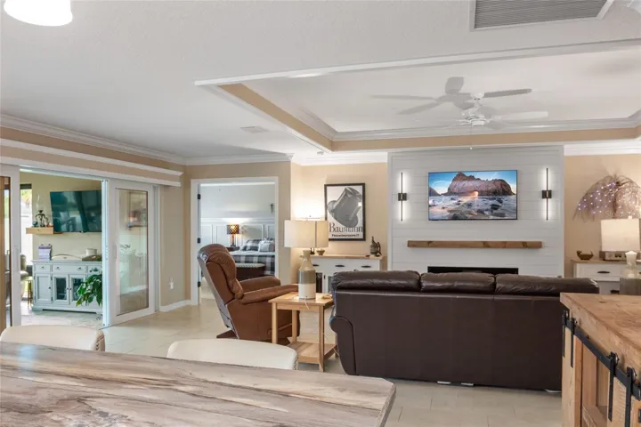Window Cornice in the dining room and living room.