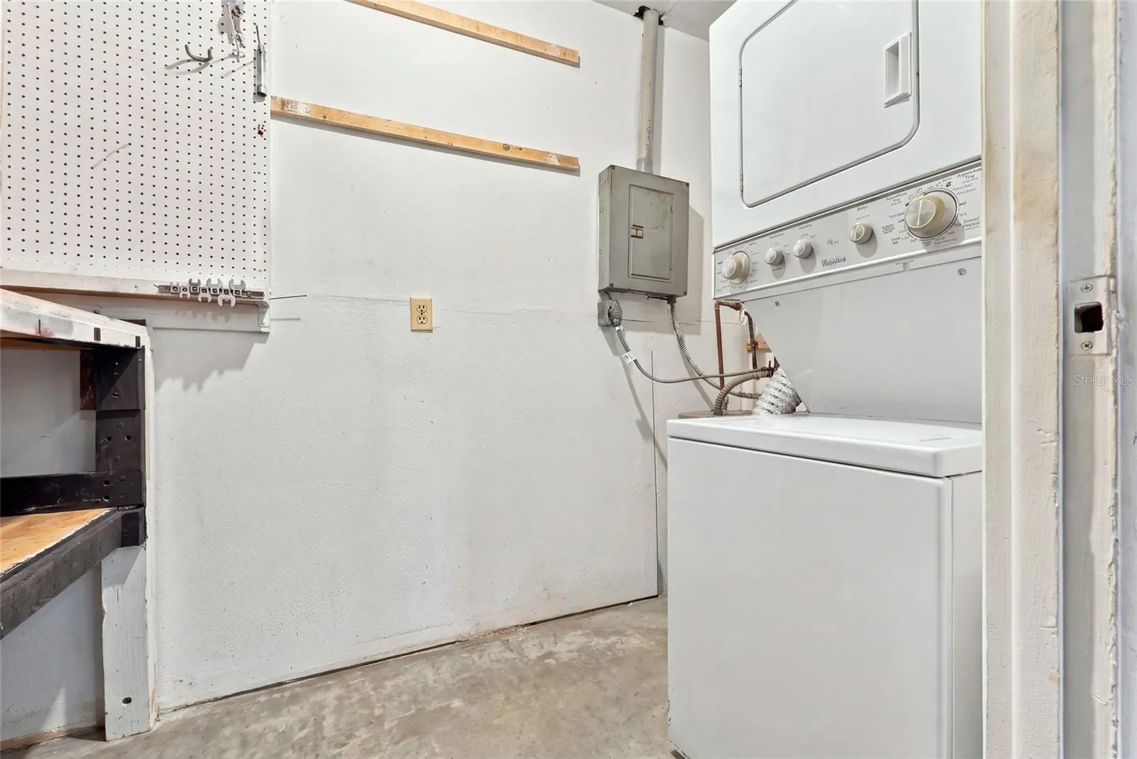 laundry area in the garage