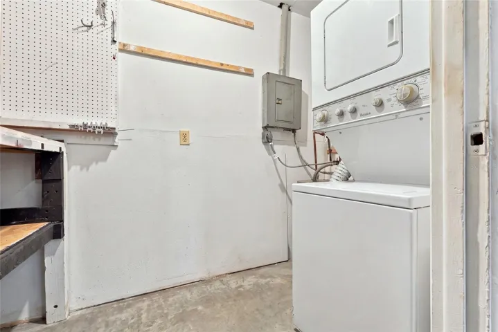 laundry area in the garage