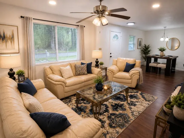 Living room             virtually staged