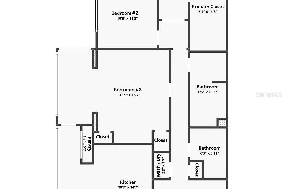 Bedroom #2 Virtually Rendered to show wall and door to hallway