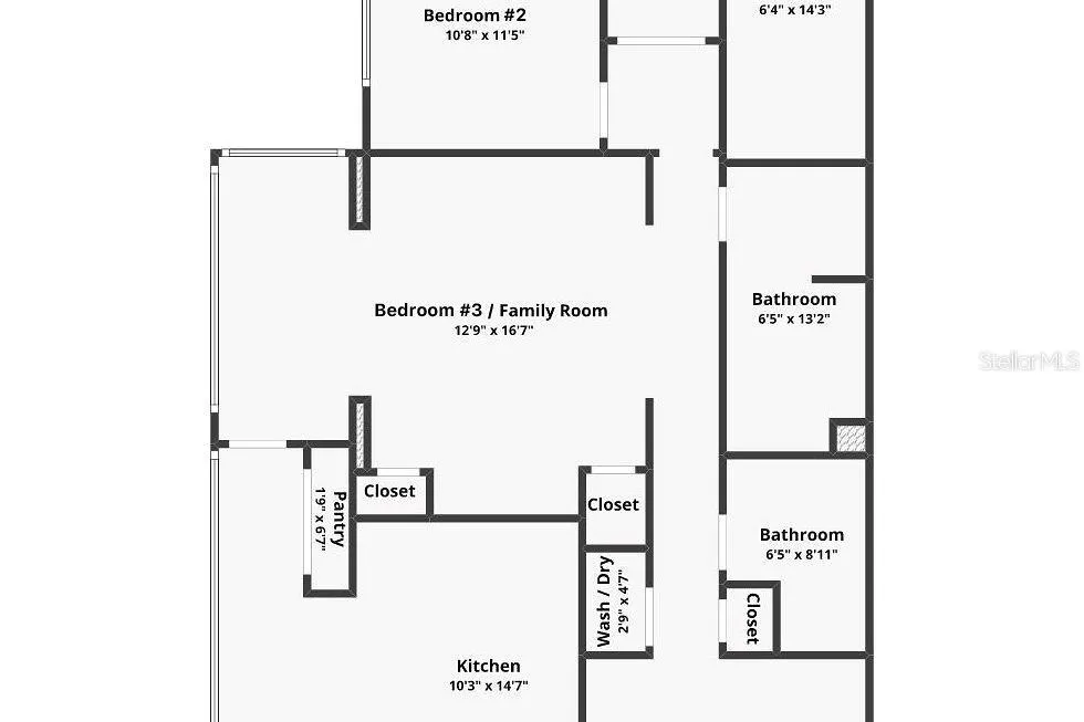Bedroom #3 Floor Plan as currently configured