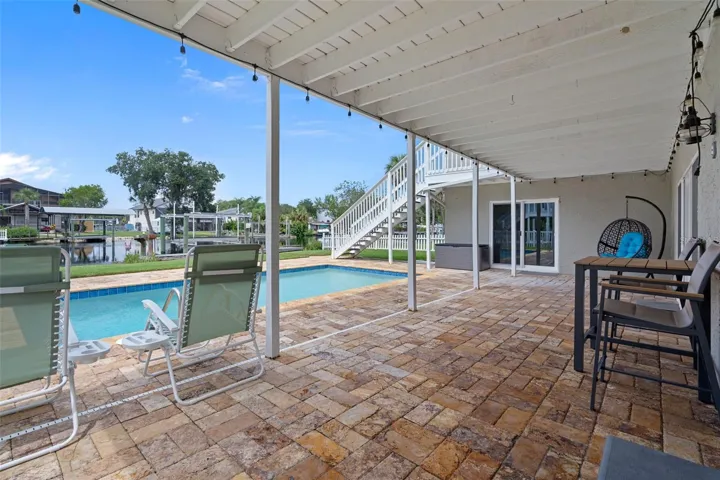 Covered pool deck and pool