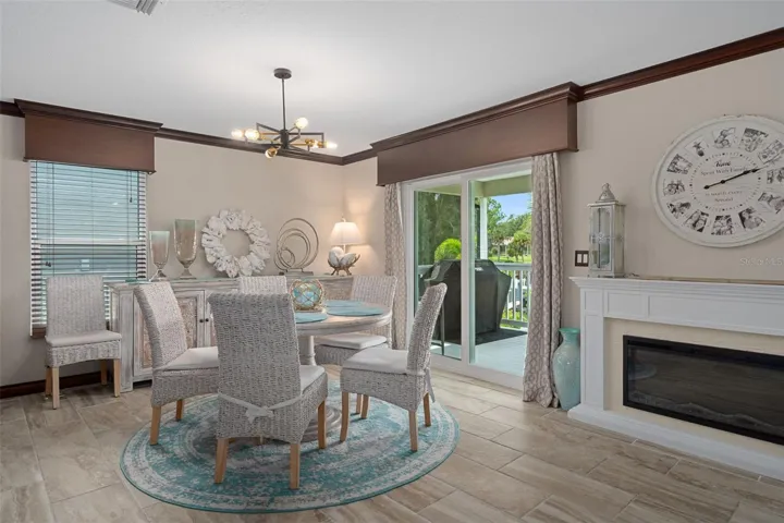Dining room (fireplace does not convey). RIVER FRONT VIEW