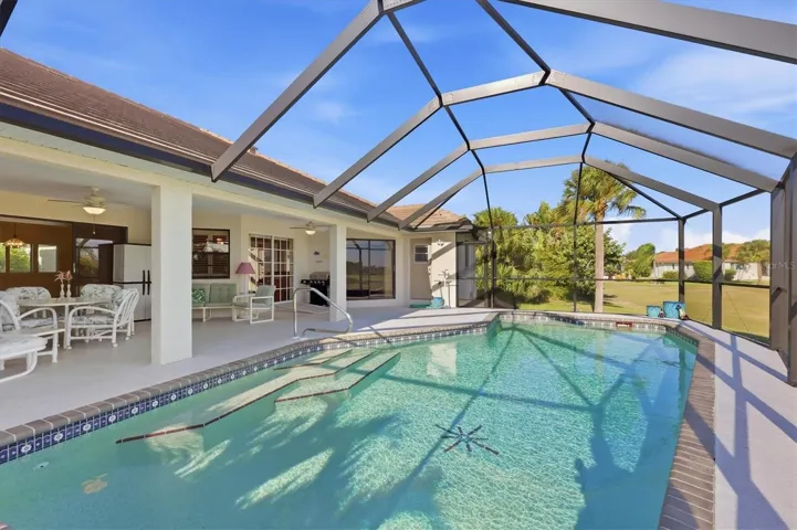 Spacious lanai and pool area