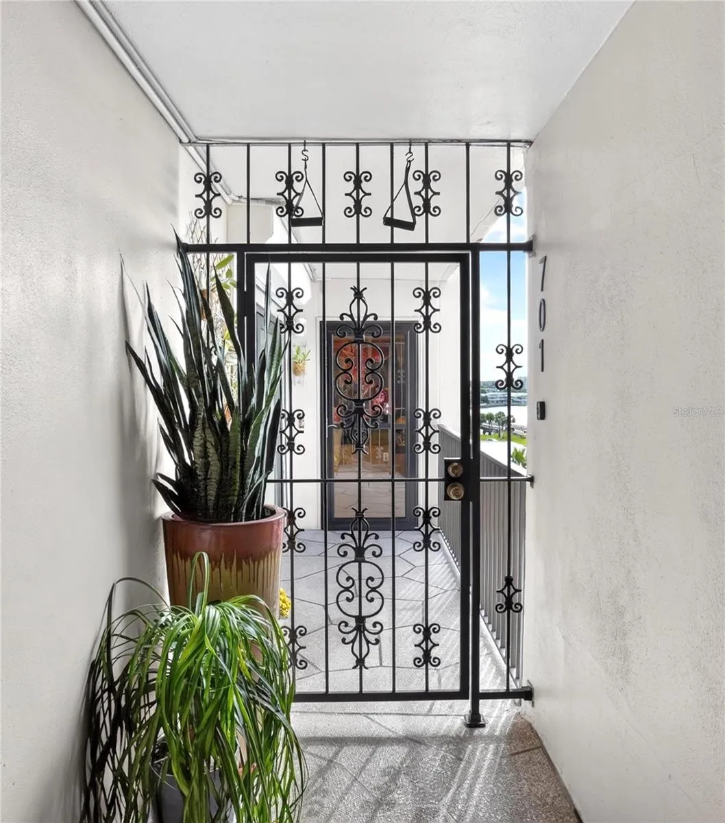 Gated entrance to condo