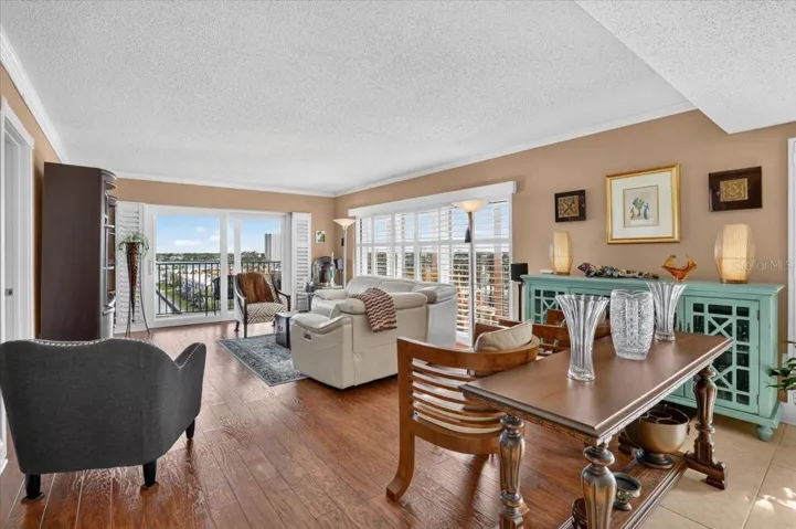 View from dining room to living room