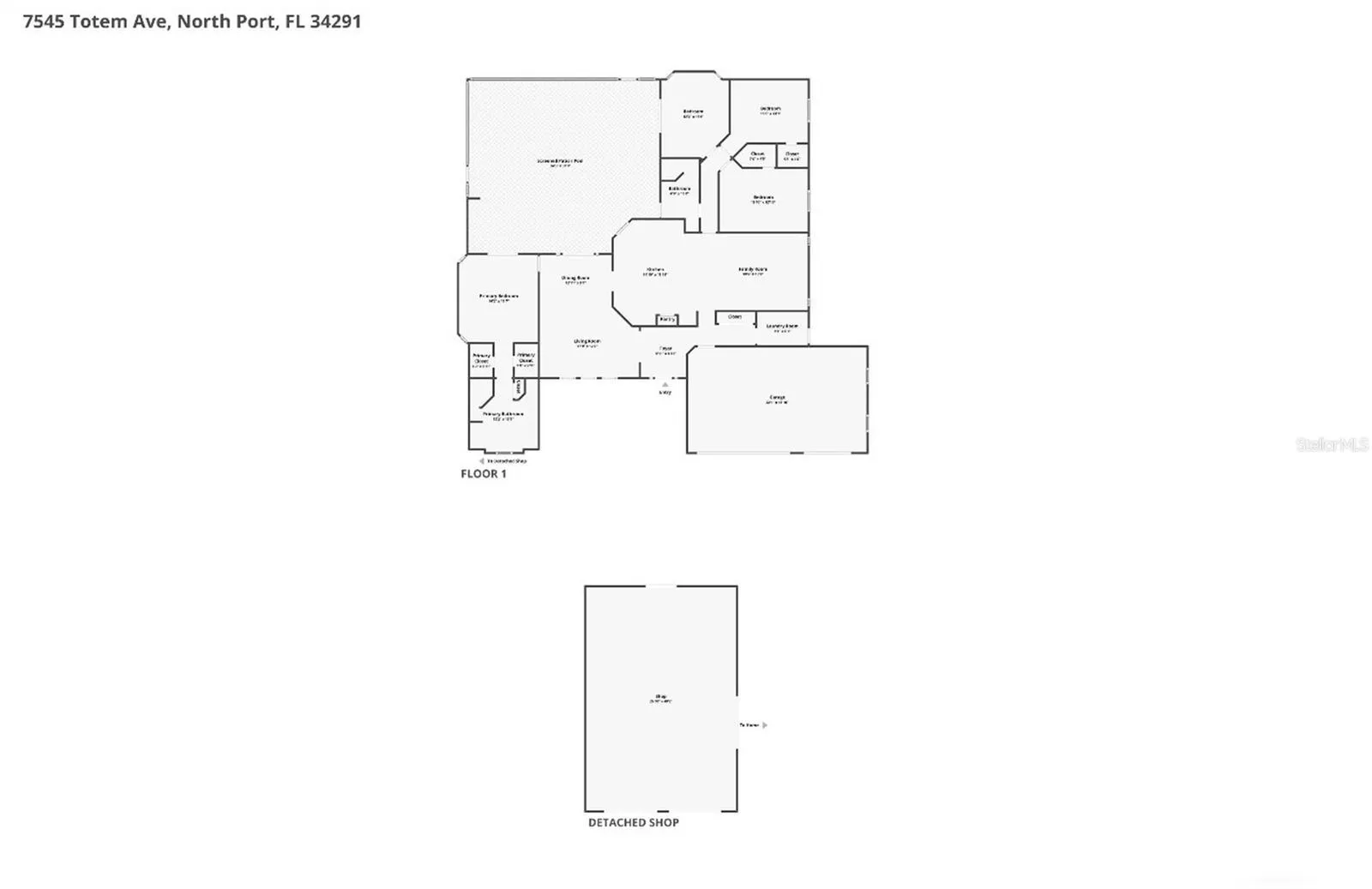Floor plan - full property, home and detached shop