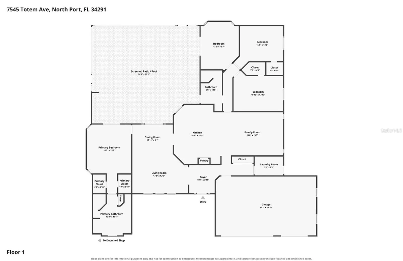Floor plan - main home (measurements approximate)