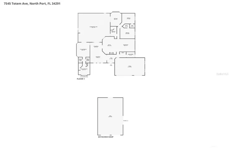 Floor plan - full property, home and detached shop