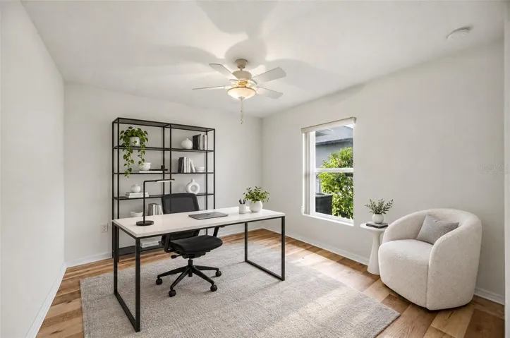 Virtually staged - Bedroom shown as a home office