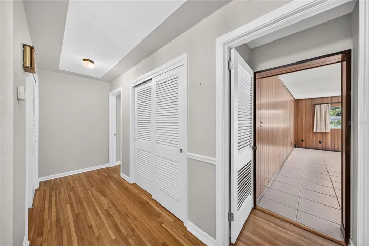 Generous storage in hallway.