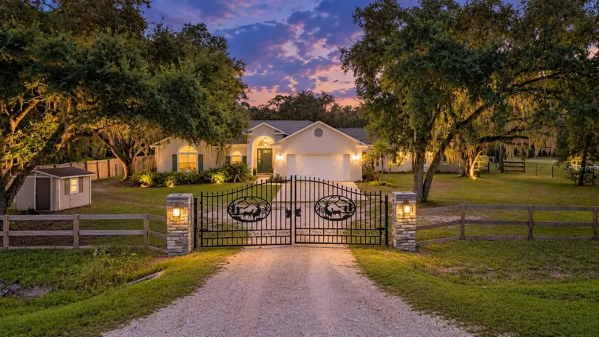 Gated entry front of house