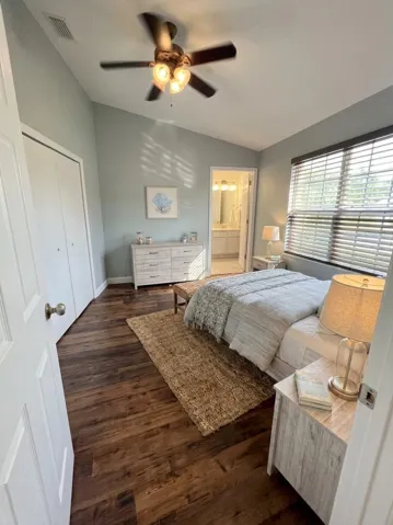 Virtually staged primary bedroom