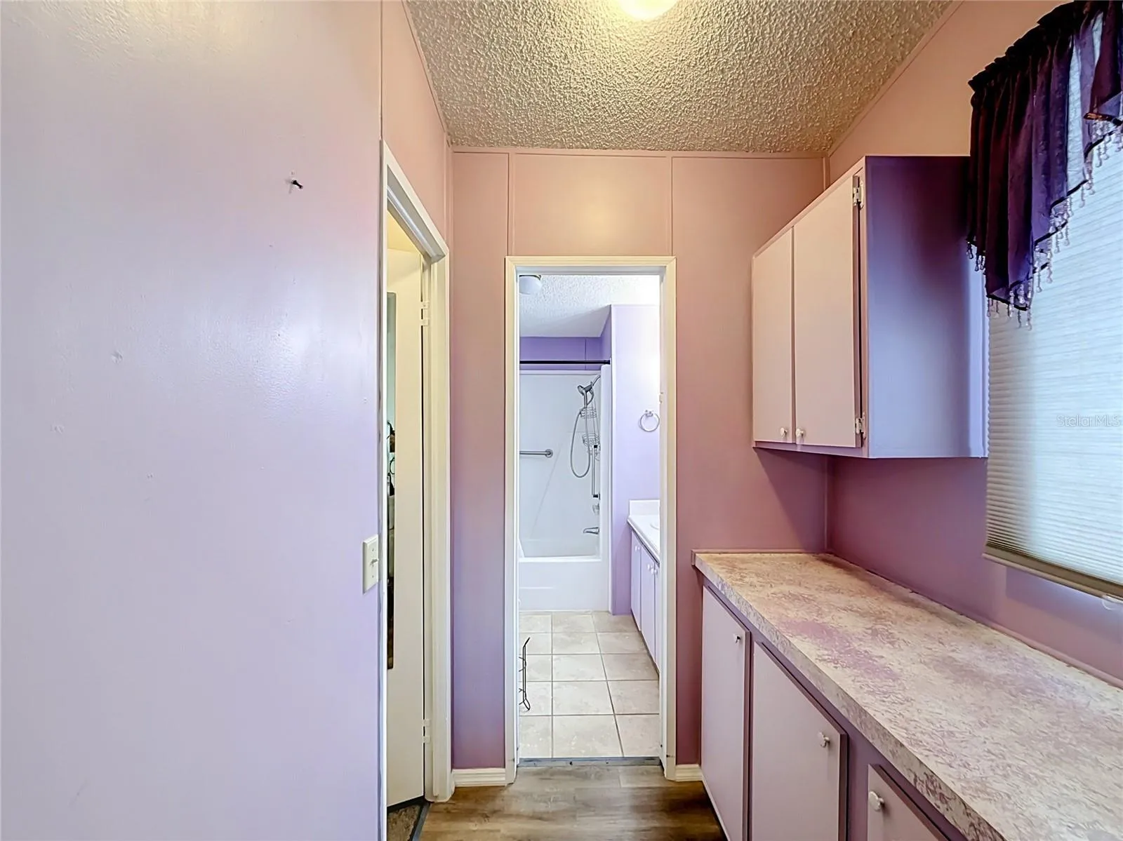 Storage toward bathroom