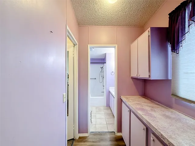 Storage toward bathroom