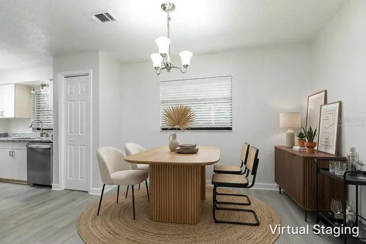 Virtually staged Dining Room