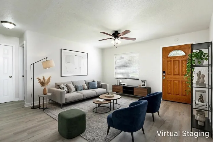 Virtually staged Living Room