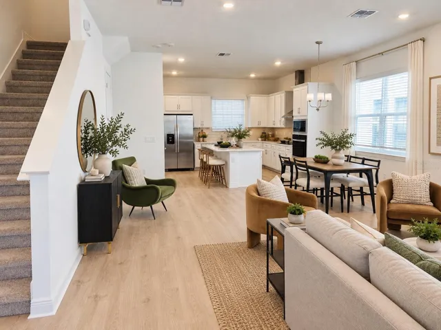 Social area 1st floor. Virtually staged