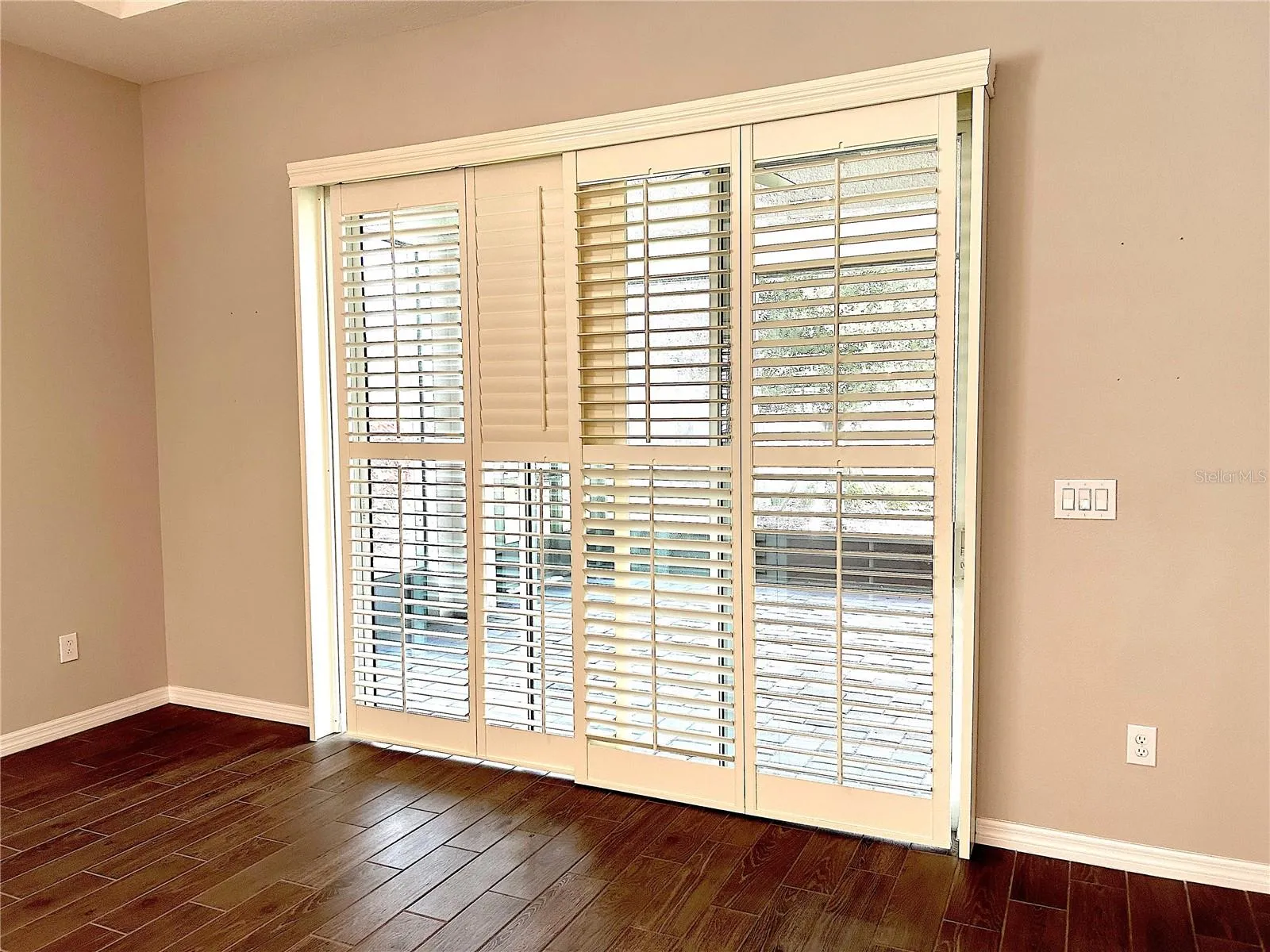 Shutter panels open