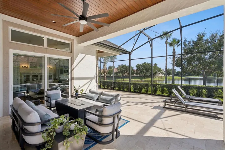 Covered LanaiExpansive covered lanai featuring beautiful tongue-and-groove wood ceilings and plenty of room for outdoor dining and relaxation.Pool AreaUpdated screened pool featuring a pebble-finish interior, sun shelf, glass tile, travertine decking, updated equipment and a pool heater.Backyard and Water ViewsEnjoy tranquil water and conservation views from the private backyard, with the Wekiva Preserve creating a peaceful natural backdrop.Outdoor LivingA beautiful Florida outdoor-living retreat with a spacious covered lanai, updated pool and serene water and conservation views.