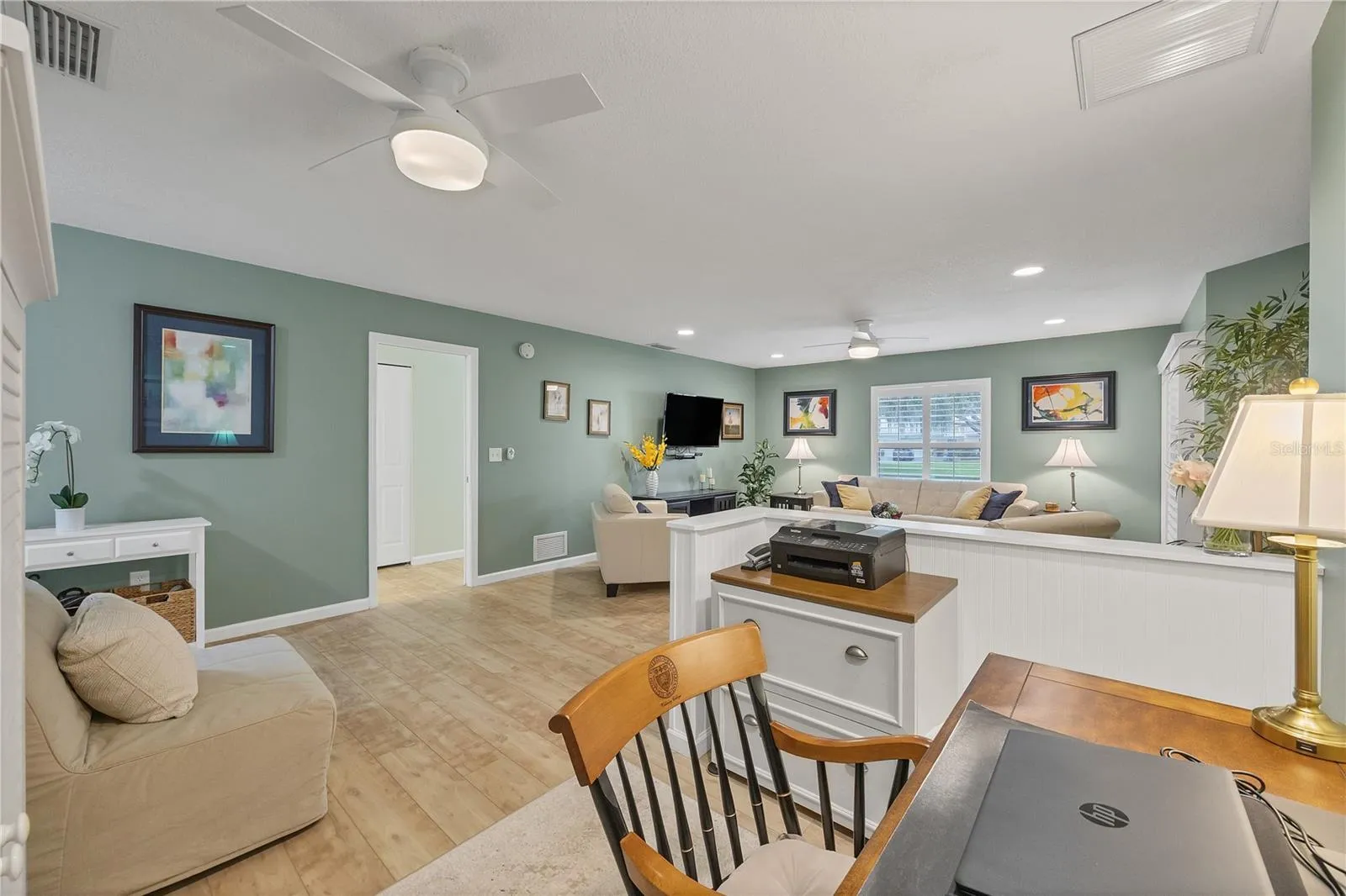 Office or dining room area open to living room