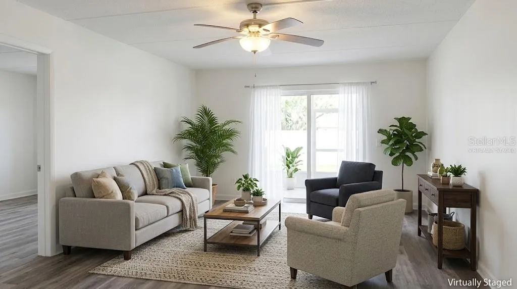 virtually staged living room