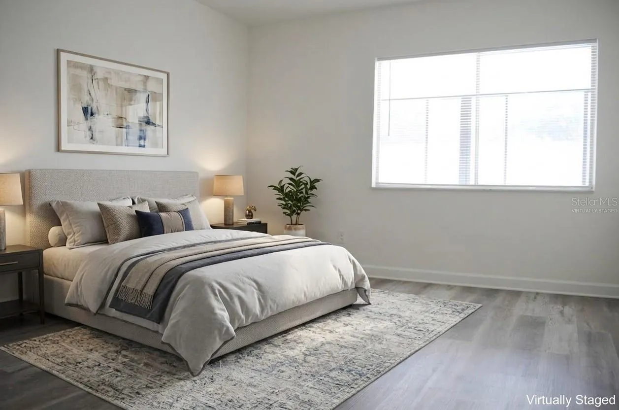 virtually staged primary bedroom