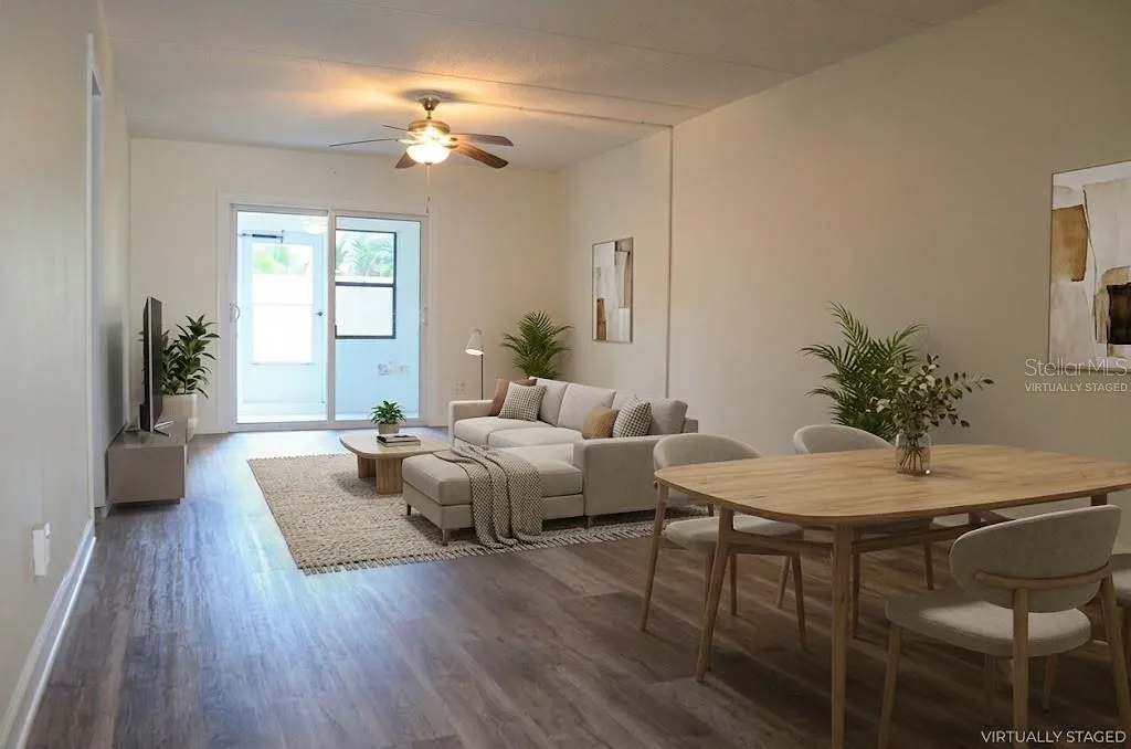 virtually staged living and dining areas
