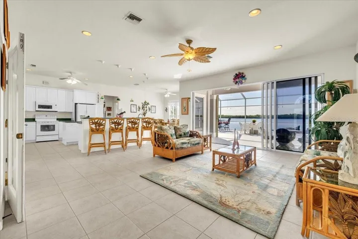 Living room open to kitchen