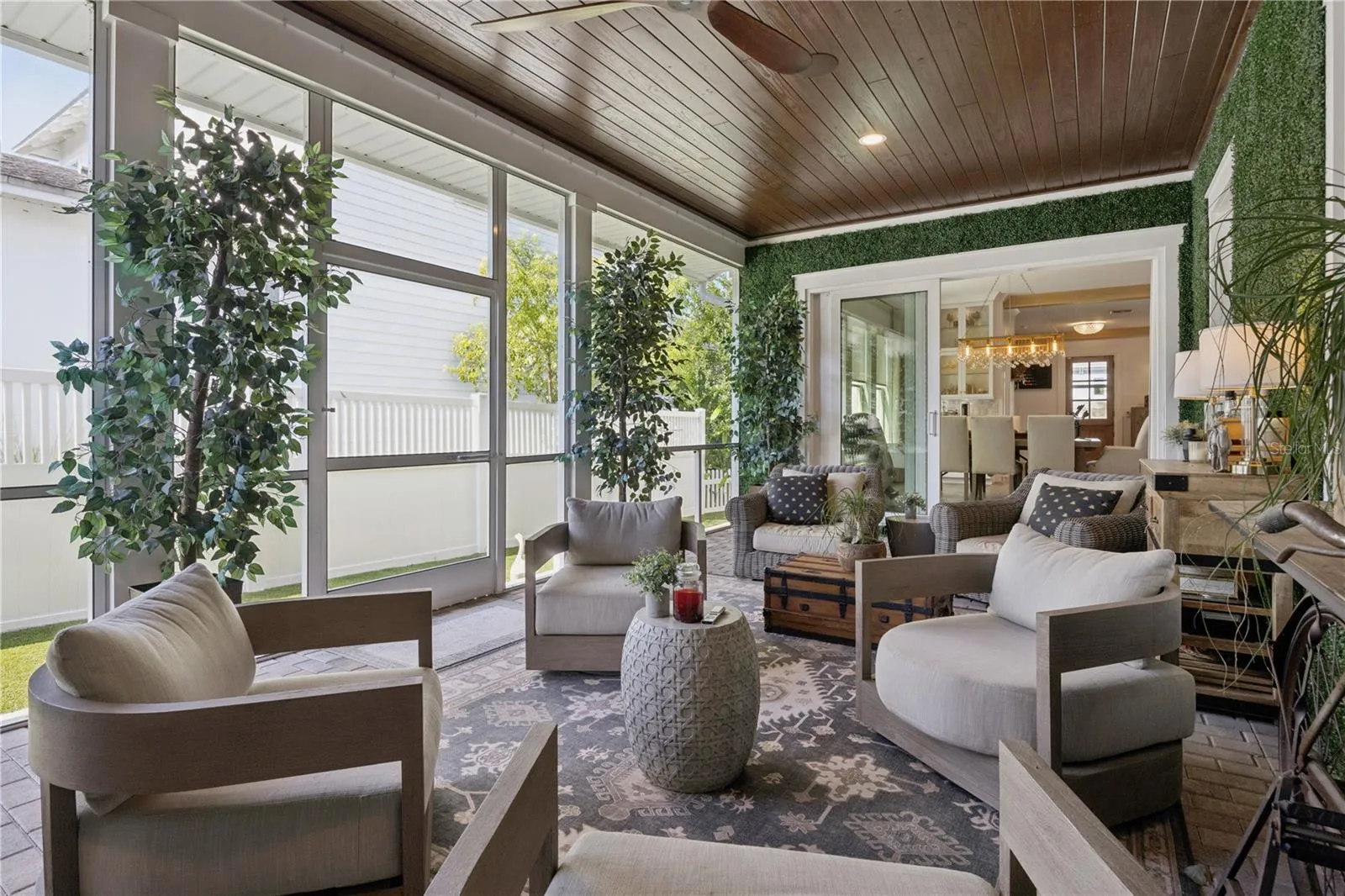 Cozy screened porch off the dining room