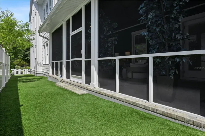 Side yard with turf, so no mowing