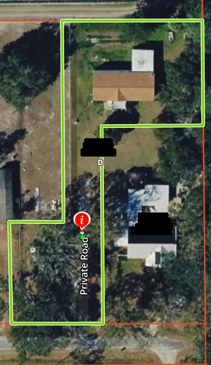 Parcel outline and driveway entry