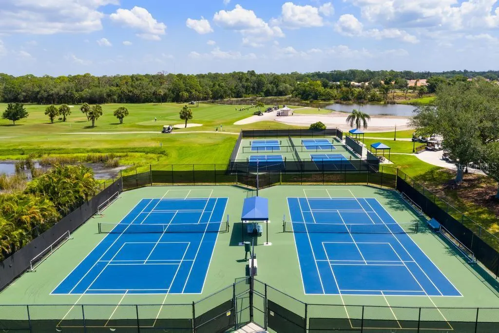 Tennis court and four dedicated pickleball courts