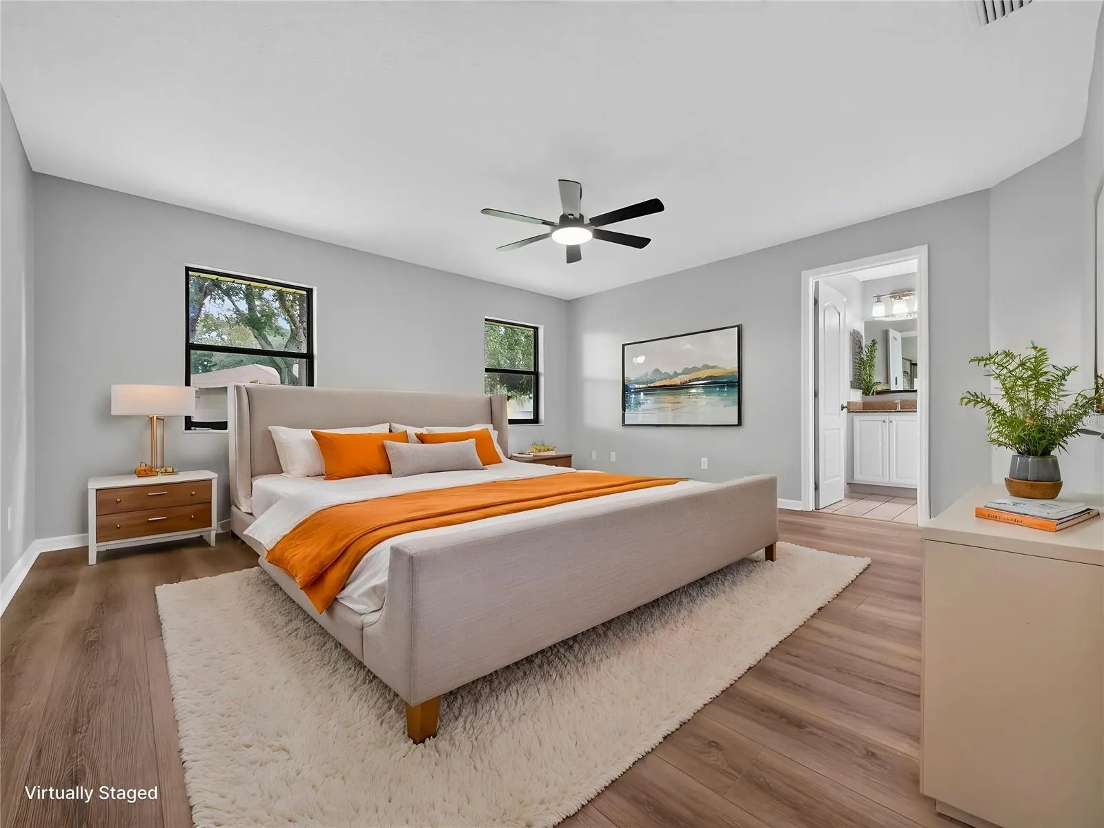 Virtually Staged Primary Suite